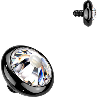 Top Top Flat Bezel Setting Zirconia Disc Internally Threaded