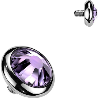 Top Top Flat Bezel Setting Zirconia Disc Internally Threaded