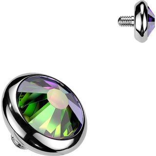Top Top Flat Bezel Setting Zirconia Disc Internally Threaded