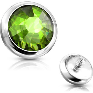 Top Top flat round zirconia bezel setting Internally Threaded