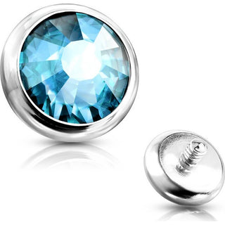 Top Top flat round zirconia bezel setting Internally Threaded