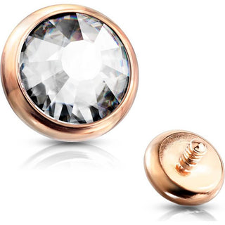 Top Top flat round zirconia bezel setting Internally Threaded