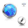 Top top flat round opal bezel setting Internally Threaded