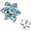 Top top flower zirconia prong setting Internally Threaded