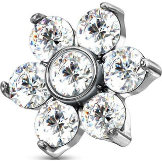 Top top flower zirconia prong setting Internally Threaded