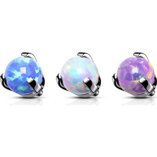 Top top ball opal claw setting Internally Threaded