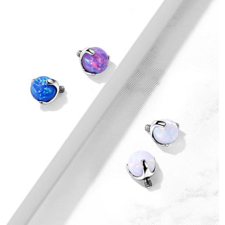Top top ball opal claw setting Internally Threaded