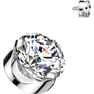 Titanium Top top round zirconia prong setting Internally Threaded