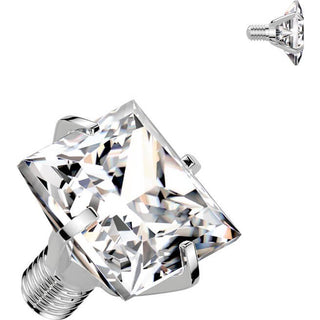 Titanium Top top square zirconia prong setting Internally Threaded