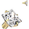 Titanium Top top square zirconia prong setting Internally Threaded