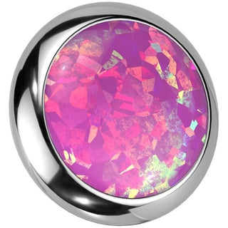 Titanium Top top round flat opal bezel setting Internally Threaded