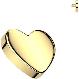 Titanium Top top flat heart silver Internally Threaded