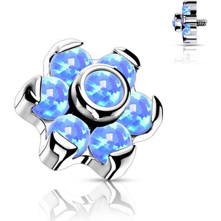 Titanium Top Top Flower Opal Internally Threaded