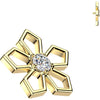 Titanium Top Top Pentagonal Cut Out Flower Zirconia Internally Threaded