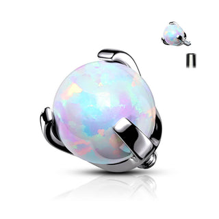 Titanium Top to ball opal claw setting Internally Threaded