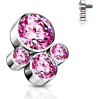 Titanium Top top 4 zirconias bezel setting Internally Threaded