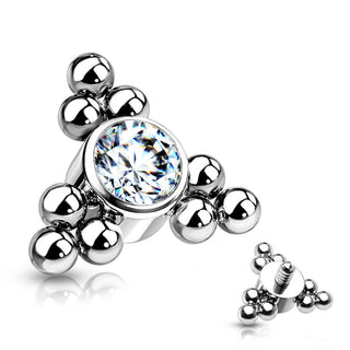 Titanium Top top zirconia bezel setting beaded balls Internally Threaded
