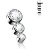 Titanium Top top 3 zirconias bezel setting Internally Threaded