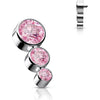 Titanium Top top 3 zirconias bezel setting Internally Threaded