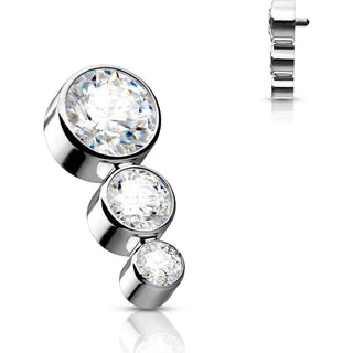Titanium Top top 3 zirconias bezel setting Internally Threaded