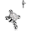Titanium Top top cross zirconia beaded balls Internally Threaded
