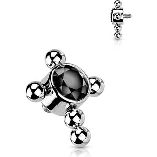 Titanium Top top cross zirconia beaded balls Internally Threaded