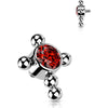Titanium Top top cross zirconia beaded balls Internally Threaded