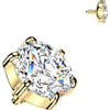 Titanium Top Top 6 Prong Setting Round Cubic Zirconia Internally Threaded