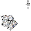 Titanium Top top 5 cubic zirconia flower Internally Threaded