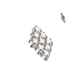 Titanio Top Circonitas en forma de diamante Rosca interna