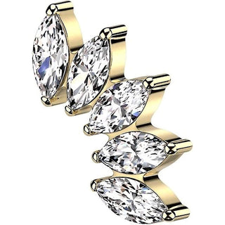 Titanium Top top 5 zirconias marquise cut Internally Threaded