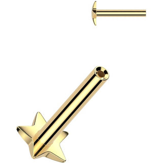 Titanium Base Labret pin star base Push-In