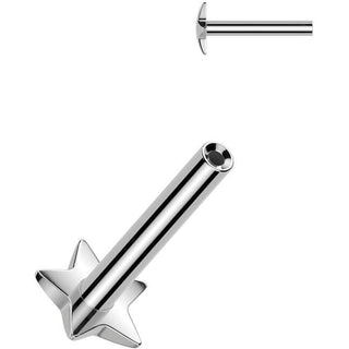 Titanium Base Labret pin star base Push-In