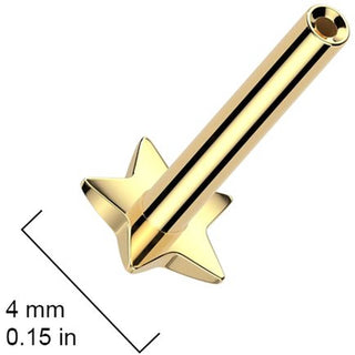 Titanium Labret pin star base Push-In