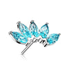 Solid Gold 14 Carat top 5 zirconias marquise cut Push-In