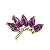 Solid Gold 14 Carat top 5 zirconias marquise cut Push-In