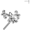 Solid Gold 14 Carat top Fleur De Lis Push-In