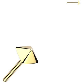 Solid Gold 14 Carat top small pyramid Push-In