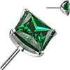 Titanium Top top square zirconia prong setting Push-In