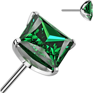 Titanium Top top square zirconia prong setting Push-In
