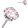 Titanium Top top round zirconia claw setting Push-In