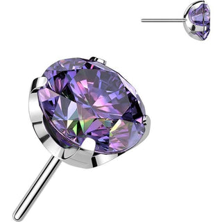 Titanium Top top round zirconia claw setting Push-In