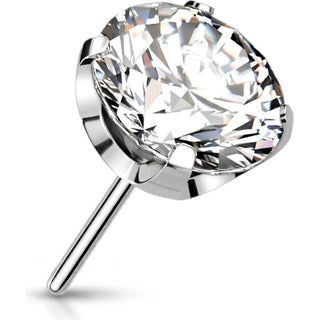Titanium Top top round zirconia claw setting Push-In