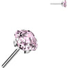 Titanium Top Top Prong Setting Square Asscher Cut Cubic Zirconia Push-In