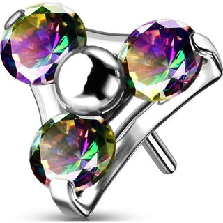 Titanium Top Top Triangle Zirconia prong setting Push-In