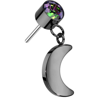 Titanium Top Moon dangle Zircona Push-In