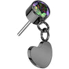 Titanium Top top heart dangle zirconia Push-In