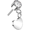Titanium Top top heart dangle zirconia Push-In