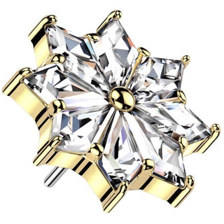 Titanium Top top flower zirconias Push-In