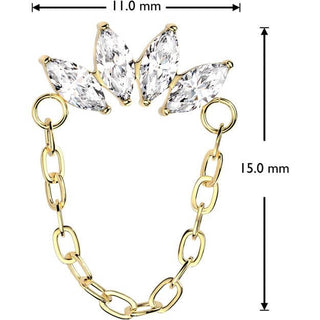 Titanium Top top chain marquise cut zirconias Push-In